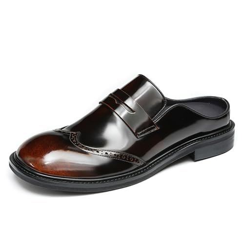 HCDZF Braun,41.5 EU,Sommer Hausschuhe Männer Leder Slides Hausschuhe Abdeckung Toe Slipper Oxfords HCDZF Braun,41.5 EU,Sommer Hausschuhe Männer Leder Slides Hausschuhe Abdeckung Toe Slipper Oxfords von HCDZF