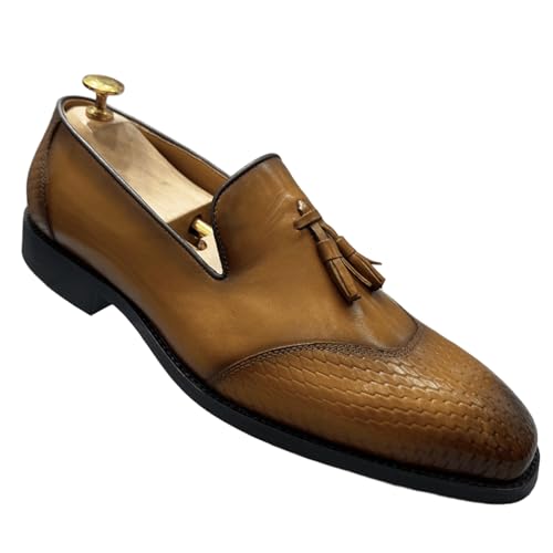 HCDZF Braun,42 EU,Herren Casual Loafers Schuhe Mode Hochzeit Lederschuhe Business Kleid Schuh von HCDZF