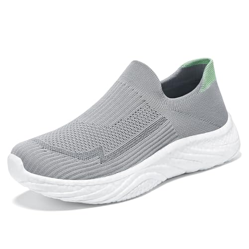 HCDZF Damen Casual Mesh Strick Flach Atmungsaktiv Bequem Leichte Wanderschuhe,Grau,38 EU HCDZF Damen Casual Mesh Strick Flach Atmungsaktiv Bequem Leichte Wanderschuhe,Grau,38 EU von HCDZF
