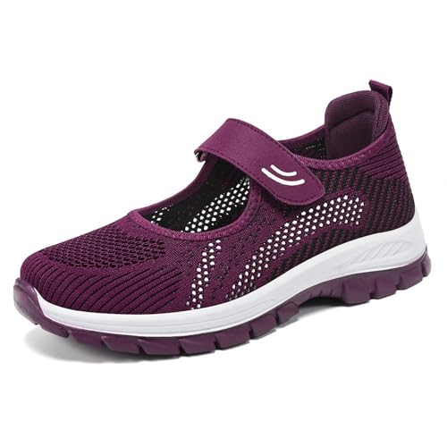 HCDZF Damen Casual Mesh Strick Flach Atmungsaktiv Bequem Leichte Wanderschuhe,Lila,37 EU HCDZF Damen Casual Mesh Strick Flach Atmungsaktiv Bequem Leichte Wanderschuhe,Lila,37 EU von HCDZF