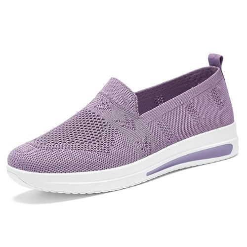 HCDZF Damen Freizeitschuhe Leichte atmungsaktive Strick Mesh Turnschuhe Slip On Wanderschuhe,Lila,38 EU HCDZF Damen Freizeitschuhe Leichte atmungsaktive Strick Mesh Turnschuhe Slip On Wanderschuhe,Lila,38 EU von HCDZF