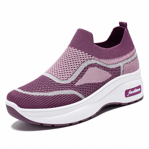 HCDZF Damen Mesh Atmungsaktive Freizeit Turnschuhe Stricken Slip On Bequeme Wanderschuhe,Lila,37 EU HCDZF Damen Mesh Atmungsaktive Freizeit Turnschuhe Stricken Slip On Bequeme Wanderschuhe,Lila,37 EU von HCDZF