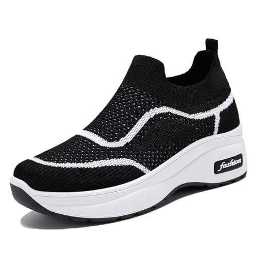 HCDZF Damen Mesh Atmungsaktive Freizeit Turnschuhe Stricken Slip On Bequeme Wanderschuhe,Schwarz,38 EU HCDZF Damen Mesh Atmungsaktive Freizeit Turnschuhe Stricken Slip On Bequeme Wanderschuhe,Schwarz,38 EU von HCDZF