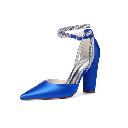 HCDZF Damen Pumps High Heels Elegant Party Abschlussball Hochzeit Heels Absatzschuhe,Blau,39 EU von HCDZF