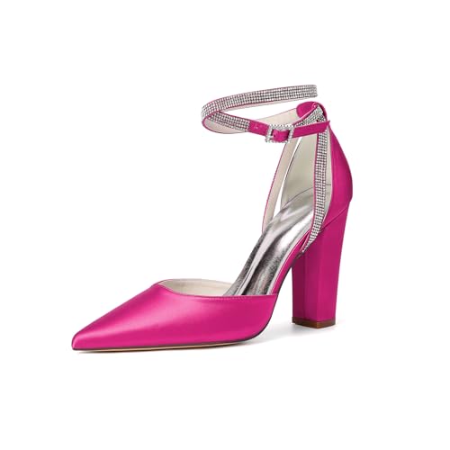 HCDZF Damen Pumps High Heels Elegant Party Abschlussball Hochzeit Heels Absatzschuhe,Rose,43 EU von HCDZF