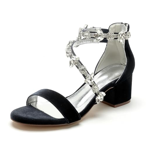 HCDZF Damen Sandalen, Offene Zehen, Party Hochzeit Abend,Schwarz,37 EU von HCDZF