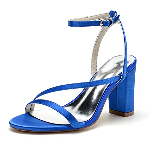 HCDZF Damen Sandalen Mode High Heel Hochzeit Schuhe,Royal blue,36 EU von HCDZF