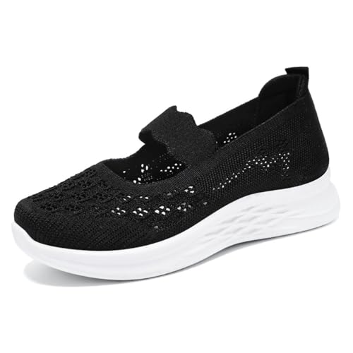 HCDZF Damen Slip On Gestricktes Mesh Atmungsaktive Freizeitschuhe Walking Flats Loafer,Schwarz,40 EU HCDZF Damen Slip On Gestricktes Mesh Atmungsaktive Freizeitschuhe Walking Flats Loafer,Schwarz,40 EU von HCDZF