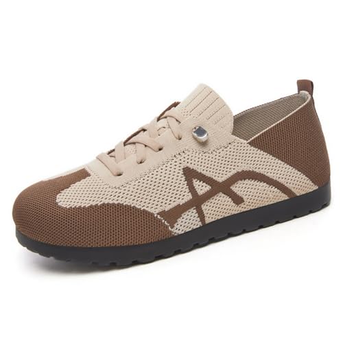 HCDZF Damen Sommer Schuhe Leichtes Mesh Atmungsaktive Freizeit Sneakers Wanderschuhe,Braun,39 EU von HCDZF