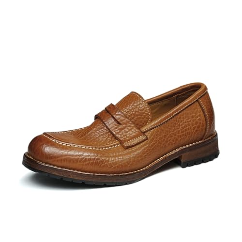 HCDZF Herren Casual Business Schuhe Leder Lokassins Mokassins Mode Party Hochzeit Schuhe,Braun,39.5 EU von HCDZF