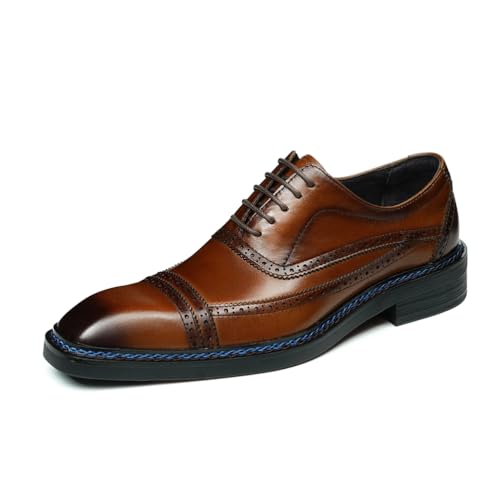 HCDZF Herren Freizeitkleid Oxfords Schuhe Business Formal Derby Schuhe,Braun,37 EU von HCDZF