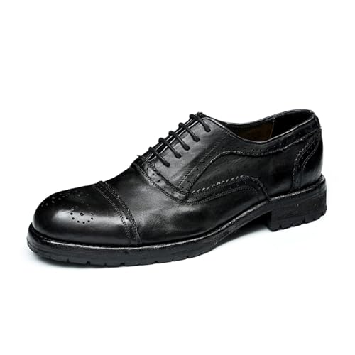 HCDZF Herren Kleid Schuhe Leder Oxfords Brogues Formell Business Hochzeit Derby Schuhe,Schwarz,39 EU von HCDZF