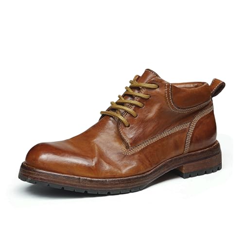 HCDZF Herren Leder Business Schuhe Casual Oxfords Schnürschuhe Brogues Formelle Hochzeitsschuhe,Braun,42.5 EU von HCDZF