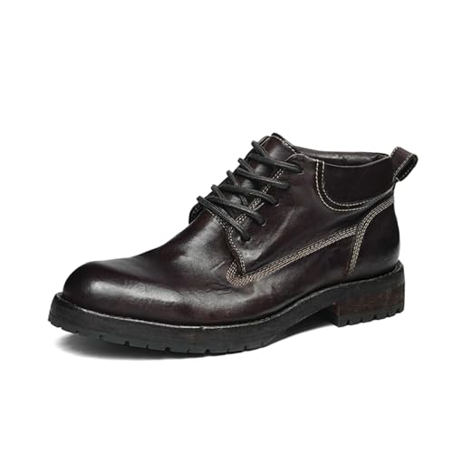 HCDZF Herren Leder Business Schuhe Casual Oxfords Schnürschuhe Brogues Formelle Hochzeitsschuhe,Kaffee,43.5 EU von HCDZF