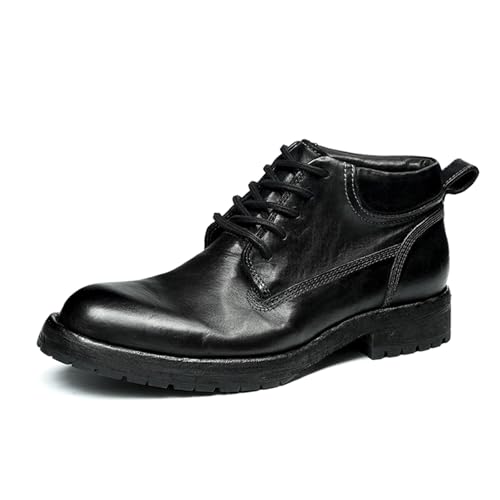 HCDZF Herren Leder Business Schuhe Casual Oxfords Schnürschuhe Brogues Formelle Hochzeitsschuhe,Schwarz,42.5 EU von HCDZF