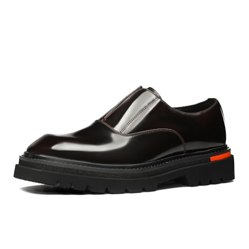 HCDZF Herren Leder Freizeitschuhe Slip-On Kleid Formell Business Hochzeitsschuhe,Braun,44 EU von HCDZF