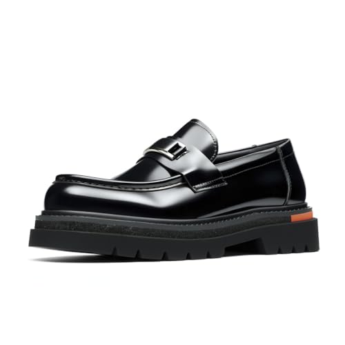 HCDZF Herren Leder Freizeitschuhe Slip-On Kleid Formell Business Hochzeitsschuhe,Schwarz,45 EU von HCDZF