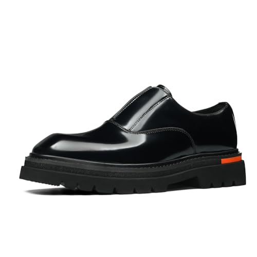 HCDZF Herren Leder Freizeitschuhe Slip-On Kleid Formell Business Hochzeitsschuhe,Schwarz,45 EU von HCDZF