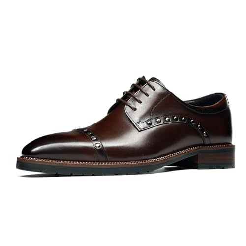 HCDZF Herren Leder Oxfords Kleid Schuhe Formell Business Derby Schnürschuhe,Braun,37 EU von HCDZF