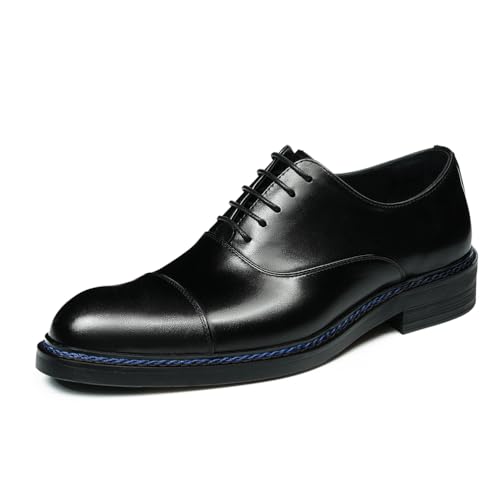 HCDZF Herren Schnürung Oxfords Leder Hochzeit Business Kleid Schuhe,Schwarz,38 EU von HCDZF
