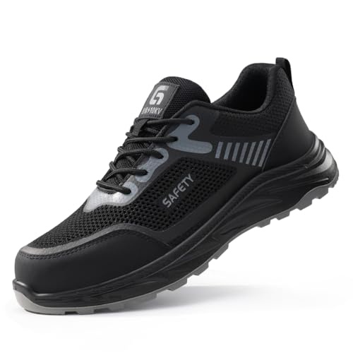 HCDZF Herren Sicherheitsschuhe Sommer Stahlkappe Kappe Isolierung 10KV Leichte Arbeitsschuhe,Schwarz,39 EU von HCDZF