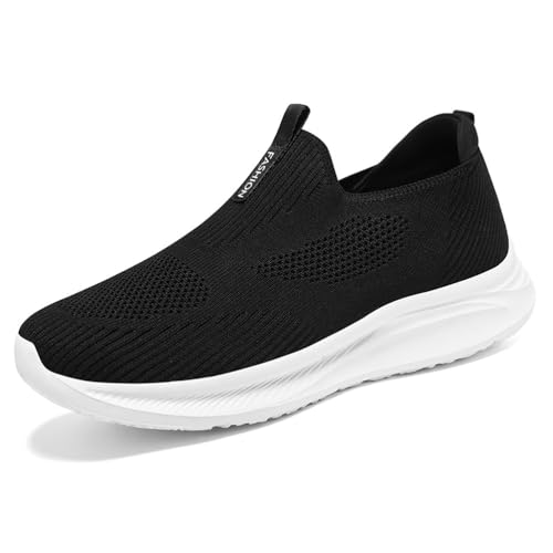 HCDZF Lässige Slip-on-Sneakers für Damen Atmungsaktive Mesh-Schuhe zum Wandern, Radfahren, Fahren,Schwarz,36 EU von HCDZF