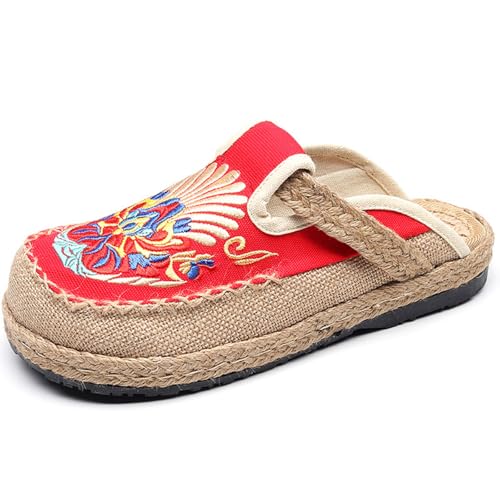 HCDZF Mode Damenschuhe Ethnischer Stil Besticktes Leinen Atmungsaktiv Freizeit Hausschuhe Schuhe,Rot,37 EU HCDZF Mode Damenschuhe Ethnischer Stil Besticktes Leinen Atmungsaktiv Freizeit Hausschuhe Schuhe,Rot,37 EU von HCDZF