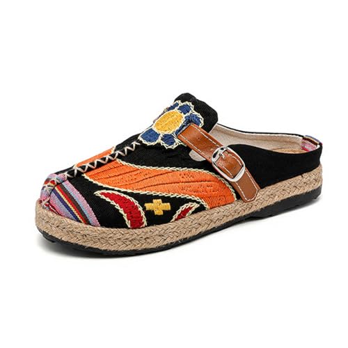 HCDZF Mode Damenschuhe Ethnischer Stil Besticktes Leinen Atmungsaktiv Freizeit Hausschuhe Schuhe,Schwarz,40 EU HCDZF Mode Damenschuhe Ethnischer Stil Besticktes Leinen Atmungsaktiv Freizeit Hausschuhe Schuhe,Schwarz,40 EU von HCDZF