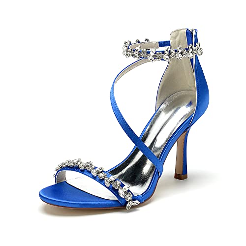 HCDZF Modische Damen Sandaletten Elegant Sommerschuhe Hochzeitsschuhe,Royal blue,36 EU von HCDZF