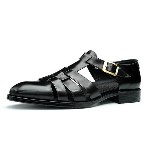HCDZF Schwarz,45 EU, Herren Sandalen Leder Schuhe Fischer Sandalen Atmungsaktiv Bequem rutschfest HCDZF Schwarz,45 EU, Herren Sandalen Leder Schuhe Fischer Sandalen Atmungsaktiv Bequem rutschfest von HCDZF