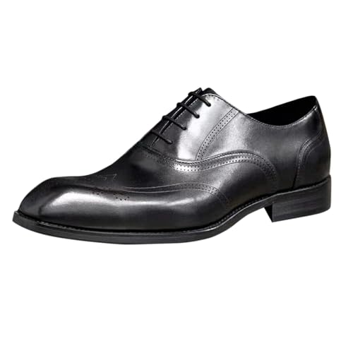 HCDZF Schwarz,46 EU, Herren Oxfords Formelle Schuhe Kleid Schuhe Walking Casual Bequeme Schnürschuhe von HCDZF