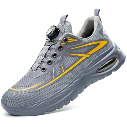 HCDZF Stahlkappe Cap Trainer Herren Damen Atmungsaktive Leichte Sicherheitsarbeitsschuhe,Grau,38 EU von HCDZF