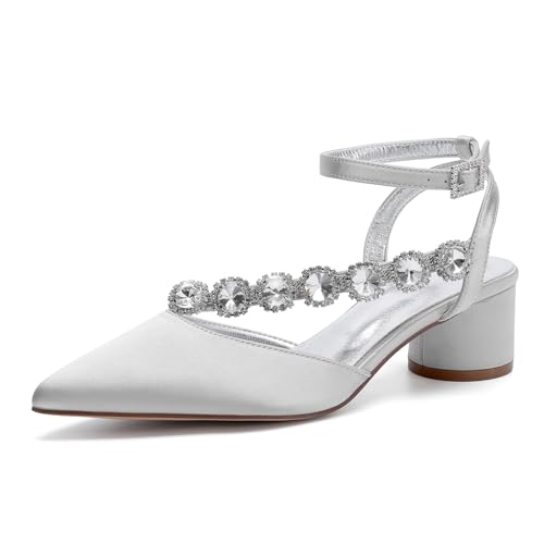 Silber,39 EU,Damen High Heel Satin Abendkleid Hochzeitsschuhe Silber,39 EU,Damen High Heel Satin Abendkleid Hochzeitsschuhe von HCDZF