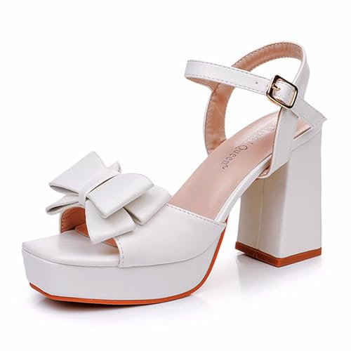 Weiß,39 EU,Damen High Heeled Sandalen Chunky Ankle Tie Pumps Kleid Party Schuhe Weiß,39 EU,Damen High Heeled Sandalen Chunky Ankle Tie Pumps Kleid Party Schuhe von HCDZF