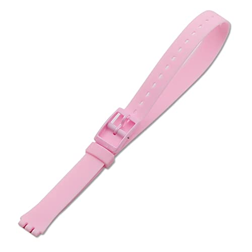 HCHAJSEH CAREG Langes Silikonbanduhr Zubehör Frauen KINDERS Armband Kompatibel mit Swatch Pin Schnalle 12mm Sport Wasserdichte Gurtuhr Durable(LP128C) von HCHAJSEH