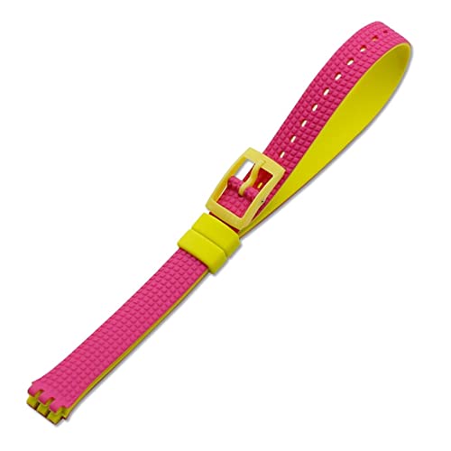 HCHAJSEH CAREG Langes Silikonbanduhr Zubehör Frauen KINDERS Armband Kompatibel mit Swatch Pin Schnalle 12mm Sport Wasserdichte Gurtuhr Durable(LP143) von HCHAJSEH