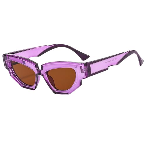 Cat-Eye-Sonnenbrille für Damen und Herren, Vintage-Sonnenbrille, UV400-Brille, lila, Einheitsgröße von HCHES