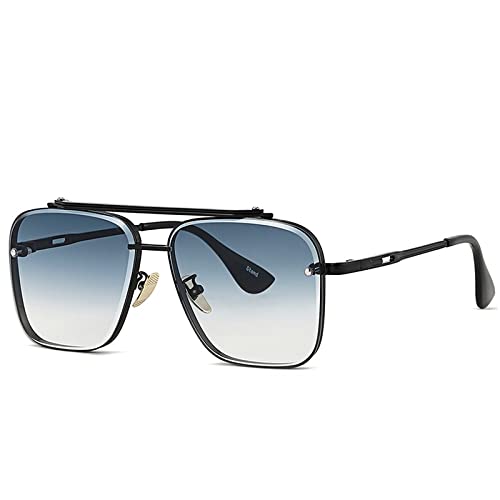 Fashion Classic Style Gradient Sonnenbrille Coole Herren Vintage Design Sonnenbrille Oculos De Sol, C11 Schwarz Blau, UV400 von HCHES