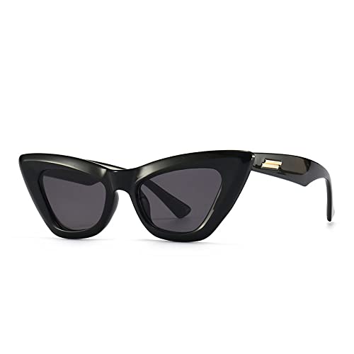 HCHES Cat Eye Sonnenbrille Damenmode Vintage Shades Designer Luxus Sonnenbrille UV400 Eyewear Oculos Gafas De Sol,schwarz,A von HCHES
