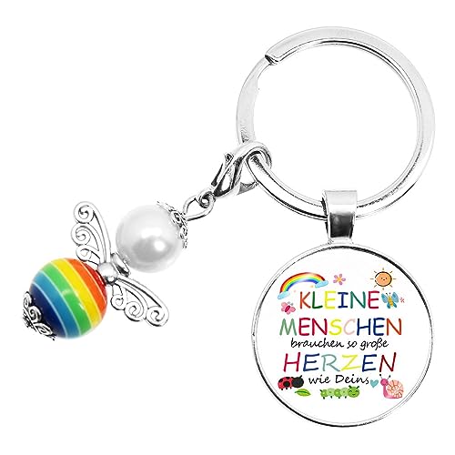 Perlenengel Schlüsselanhänger Glücksbringer Schulanfang Geschenke für Schulkind Kindergarten Mädchen und Junge oder Abschiedsgeschenk Erzieherin, Tagesmutter von HCHES