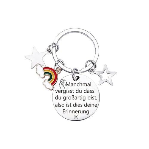 HCHES Schlüsselanhänger mit Inspirierende Sprüche Sterne Charm-Anhänger Erinnerung Geschenk für Freundin,Familie, Beste Kollegin, Erzieher von HCHES