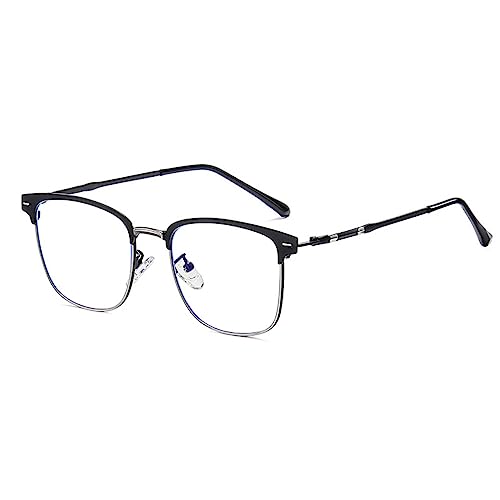 Photochrome polarisierte Sonnenbrille für Herren, Vintage, quadratisch, Anti-Blaulicht, Silber, Anti, Blau, Einheitsgröße von HCHES