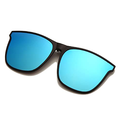 Polarisierte Clip-On-Sonnenbrille Herren Photochrome Autofahrerbrille Nachtsichtbrille Blendschutz Vintage Quadratische Brille Oculos,Blau,A von HCHES