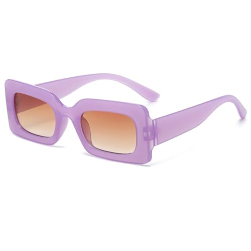 Punk-Quadrat-Sonnenbrille für Damen und Herren, mehrfarbige Sonnenbrille, weiblich, Steampunk-Gelee, bunte Farbtöne, UV400-Brille, Gelee lila braun, Einheitsgröße von HCHES