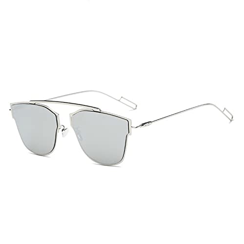 Randlos Cat Eye Damen Sonnenbrille Herren Retro verspiegelt Cateye Sonnenbrille Luxus Vintage Damenbrille Oculos De Sol UV400,8,Einheitsgröße von HCHES