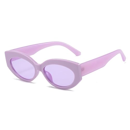 Retro Cat Eye Jelly Color Sonnenbrille Damen Ovale Linse Brillen Schattierungen UV400 Herren Sonnenbrille,Lila Lila,Einheitsgröße von HCHES