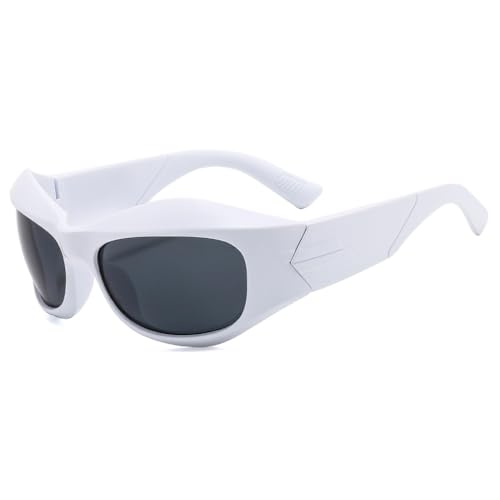 Sonnenbrille Damen, übergroß, dicker Rahmen, Sport, Radfahren, Sonnenbrille, Herren, Fahren, Sonnenbrille, Shades, UV400, Brillen, 3, Einheitsgröße von HCHES