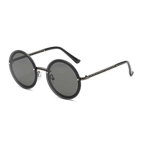 Sonnenbrillen Damen Herren Große runde Sonnenbrillen Sonnenbrillen Rosa Farbtöne für Damenbrillen Damen, Schwarz, Einheitsgröße von HCHES
