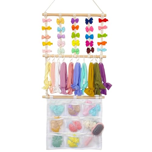 HCHZSH123 Haarspangen Aufbewahrung，Haarklammer Aufbewahrung für Damen und Mädchen,Handgewebter Hängender Haarspangen Organizer（Haarnadeln nicht enthalten） (C) von HCHZSH123