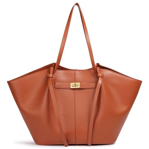 HCHZSH123 Tote Bag Damen,Shopper Tasche Damen Groß,Large Shoulder Handbag mit abnehmbarer Schlaufe (Braun) von HCHZSH123